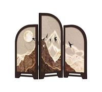 Milageto Paravent décoratif de Table, Mini paravent Pliant, Art Traditionnel Chinois, séparateur à 3 Panneaux, Ornement Feng Shui pour Armoire et cheminée, Style A