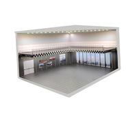 Milageto Parking 1:64, vitrine de Garage de véhicule en acrylique Double couche, jouet de scène de véhicule, lumières Led intégrées pour voiture moulée sous, A