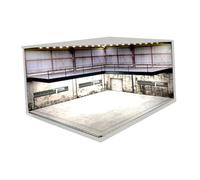 Milageto Parking 1:64, vitrine de Garage de véhicule en acrylique Double couche, jouet de scène de véhicule, lumières Led intégrées pour voiture moulée sous, B