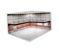 Milageto Parking 1:64, vitrine de Garage de véhicule en acrylique Double couche, jouet de scène de véhicule, lumières Led intégrées pour voiture moulée sous, C