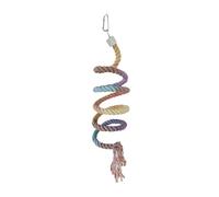 Milageto Perchoir en Corde Spirale pour Oiseaux, Jouet pour Cage à perroquets, Coton, Jouet d'escalade, Jouet à mâcher pour aras, calopsittes, pinsons, Pente
