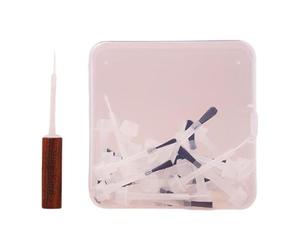 Milageto Pinceau de rechange pour vernis à ongles, applicateur de liquide, pour salon, maison, efficace, universel, mini pinceau pour poudre liquide, 30 Pièces Marron