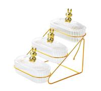 Milageto Plateau de fruits séchés plateau à apéritif avec organisateur de rack multiples usage assiettes de collation stand de fruits pour la cuisine de, 3 Couches