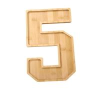 Milageto Plateau de Service en Bois avec Chiffres, Plat décoratif, Plat d'accompagnement, Assiette de Service pour Bonbons, apéritif, légumes, pâtisserie, 4