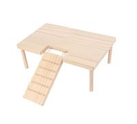 Milageto Plateformes en Bois pour Hamster, Aire de Jeux pour Hamster avec échelles d'escalade, escaliers d'atterrissage en Forme de U pour Petits Animaux, S