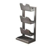 Milageto Porte-couvercles, planche à découper et étagère de rangement pour couverts avec bac égouttoir amovible, fixation murale, pour une organisation facile, Gris 3 Niveaux