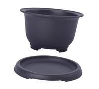 Milageto Pot de Plantation avec Plateau d'humidité, jardinière Portable pour Table, extérieur, bonsaï, pour Patio, Maison, Balcon, Cour, 18x11x10.6 Cm