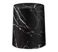 Milageto Poubelle à motif marbre avec couvercle rotatif, double couche, entretien facile pour salle de bain, poubelle multifonctionnelle et élégante, Black Size L