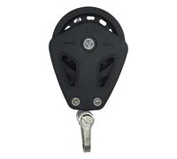 Milageto Poulie de voilier pivotante avec roulement à Billes, poulie Polyvalente en Acier Inoxydable et Nylon, pour la Voile, l'aviron et Les activités, Noir
