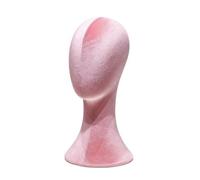 Milageto Présentoir à Chapeaux Tête Ron sans Traits Visage Cou pour Montrer Perruques Turbans Serre Têtes Sautoirs Broches Structure Renforcée Centrale, Rose