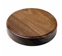 Milageto Présentoir en Bois Massif Noyer Socle Rond Support Plateau Piédestal Surface Plane Stable pour Figurines Thé Accessoires Bureau Décoration Maison, 18cm