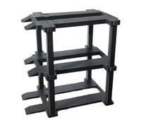 Milageto Présentoir pour véhicules à l'échelle 1/64, support de stationnement, bâtiments architecturaux moulés sous pression, scène de simulation, 3 Couches Noir