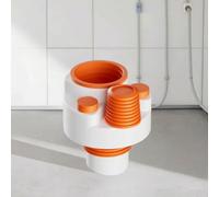 Milageto Raccord Devidoir d'Évier Adaptateur de Vidange Hub de Drainage Connecteur Multi-appareils Clapet à Gravité Anti-Odeur, Orange Et Blanc, Quatre Voies Orange Et Blanc