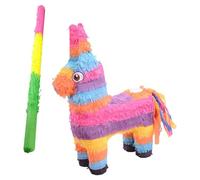 Milageto Rainbow avec bâton drôle de décoration fête jeu jouet confetti paper âne pour les carnavals festival célébration des filles du nouvel an