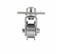 Milageto Roue Industrielle pour Portail Coulissant Roulette Poulie Rouleau Compact avec Support en U pour Déplacement Fluide et Alignement Facile en Acier, 304 Avec Plaque, Roue De 68mm, Rainure En H