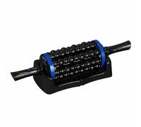 Milageto Rouleau de Massage Électrique Rouleau Auto Vibratoire Masseur de Pieds et Mollets Rouleau Corporel Compact avec Plusieurs Têtes et Revêtement Texturé, Bleu, 10,5 48 Cm