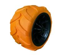 Milageto Roulette de Rechange en PU Solide, Portable, Facile à Installer, Chariot Utilitaire d'extérieur Robuste et Universel, Chariot de Plage Pliable, Noir Orange