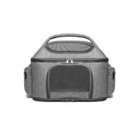Milageto Sac de Transport pour Chat pour Mallette Portable Pliable en Tissu Oxford avec Maille Aérée et Poche Pratique Adapté au Déplacement Urbain Balades, Gris Clair