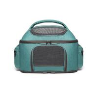 Milageto Sac de Transport pour Chat pour Mallette Portable Pliable en Tissu Oxford avec Maille Aérée et Poche Pratique Adapté au Déplacement Urbain Balades, Vert