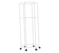 Milageto Séchoir à linge portable à roulettes de grande capacité pour sécher à l'air libre des vêtements, des sacs, des jupes et des chambres, Double Blanc