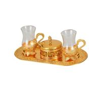 Milageto Service à café Turc, Tasse à café, Pot Rond de qualité supérieure pour la Maison, idéal pour la Chambre, Le Salon, Un Mariage ou Une Table à Manger.