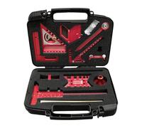 Milageto Set de Règles de Menuiserie Outil de Mesure Jauge de Traçage Équerre Polyvalente Rapporteur D'Angle En Aluminium avec Coffret Portable Approprié pour, 10 pièces