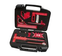 Milageto Set de Règles de Menuiserie Outil de Mesure Jauge de Traçage Équerre Polyvalente Rapporteur D'Angle En Aluminium avec Coffret Portable Approprié pour, 9 pièces