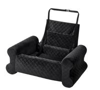 Milageto Siège Auto Chien Petit Chiot Lit de Voiture Rehausseur Auto Panier Forme Os Ludique avec Position Surélevée pour la Vue Convient aux Promenades Déplacements, Noir, 55 50 45CM