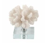 Milageto Simulacre de Corail Décoratif Sculpture Abstraite Objet de Table sur Socle Aspect Marin Apaisant Texture Réaliste et Allure Contemporaine Adapté au, Corail Blanc Sur Base En Marbre