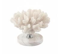 Milageto Simulacre de Corail Décoratif Sculpture Abstraite Objet de Table sur Socle Aspect Marin Apaisant Texture Réaliste et Allure Contemporaine Adapté au, Corail Blanc Sur Base En Verre