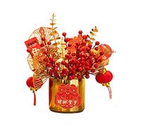 Milageto Simulation Pot de Fleurs Nouvel an Chinois Ornement de Table Bricolage Décor de Bureau à Domicile