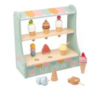 Milageto Stand Glaces en Bois Coloré | J Crème Glacée, Naturel, Jeu D'imitation, Enfants, Pits