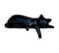 Milageto Statue de chat géométrique, figurine de chat, œuvre d'art créative, ornement, statue d'animal, décoration de bureau, étagère, armoire, chambre, Chat Menteur