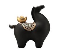 Milageto Statue de cheval, figurine animale, décoration unique pour la maison, sculpture de table Feng Shui, idéale pour une pendaison de crémaillère, salon ou, Tête Noire Levée