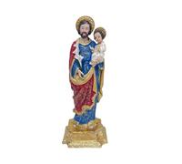 Milageto Statue de Joseph avec l'Enfant Jésus - Cadeau religieux - Fête des Pères - Artisanat - Noël - Figurine de Saint Joseph tenant l'Enfant Jésus, 7.5 Cm X 7.1 Cm X