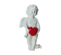 Milageto Statue de petit ange, sculpture, design européen, jolie figurine de en résine pour étagère, table, appartement, décoration, Blanc