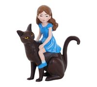Milageto Statuette de Chatte Noire en résine, Sculpture de Collection, Figurine animalière pour Chambre de Maman, Cadeau d'anniversaire pour la fête des