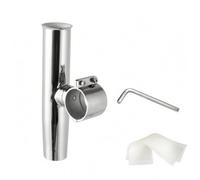 Milageto Support de Canne à Pêche Porte Canne Bateau Tube Cylindrique Serrage Latéral Orientable avec Maintien Ferme Acier , 50mm , Écartement De La Pince 50mm avec Silicone Antidérapant