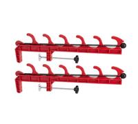 Milageto Support de Cannes à Pêche Porte-Cannes Râtelier Organisateur Fixation à Serre Joint sur Barre Poids Environ 430g 6 Emplacements pour Camions Bateaux, Rouge