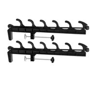 Milageto Support de Cannes à Pêche Porte-Cannes Râtelier Organisateur Fixation à Serre Joint sur Barre Poids Environ 430g 6 Emplacements pour Camions Bateaux , Noir