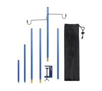 Milageto Support Lanterne Sol Pince Table Démontable Support Lanterne Camping Pliable pr e-Nique, Terrasse, Bleu