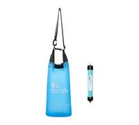 Milageto Système de Filtration d'eau, Poche à Eau étanche, Grande capacité, avec Filtre, Paille, pour randonnée, Camping, 6 L