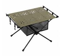 Milageto Table Camping Pliante Plateau Perforé Portable Table Camping Panier Rangement en Fil Pliable pr Pique-Nique, Randonnées Motorisées, Vert