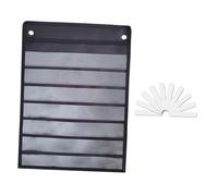 Milageto Tableau de poche pour salle de classe, outil pédagogique à suspendre au mur, 7 rangées, accessoire pour bandes de phrases, cartes de grammaire, Noir