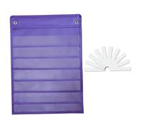 Milageto Tableau de poche pour salle de classe, outil pédagogique à suspendre au mur, 7 rangées, accessoire pour bandes de phrases, cartes de grammaire, Violet