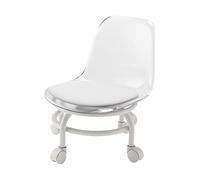 Milageto Tabouret Bas Roulant, Tabouret Roulant Rotatif à 360° et Tabouret Roulant à Dossier Tabouret Pivotant à 360° pour, Sports, Yoga, Clair