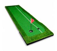Milageto Tapis d'Entraînement Golf Tapis de Putting Tapis de Golf Tapis d'exercice Tapis d'Adresse avec Deux Trous et Ligne Directrice Base Solide Transport