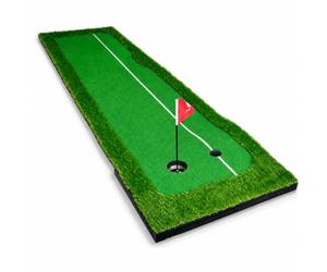 Milageto Tapis d'Entraînement Golf Tapis de Putting Tapis de Golf Tapis d'exercice Tapis d'Adresse avec Deux Trous et Ligne Directrice Base Solide Transport