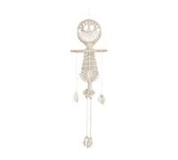 Milageto Tapisserie squelette humain, décoration d'Halloween, frange chic, macramé tissé, tenture murale bohème pour appartement, festival, séjour chez, Blanc