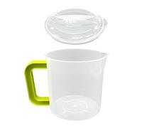 Milageto Tasse à mesurer avec couvercle et poignée, pichet gradué, pichet mélangeur pour lait, pâtisserie, jus, bière